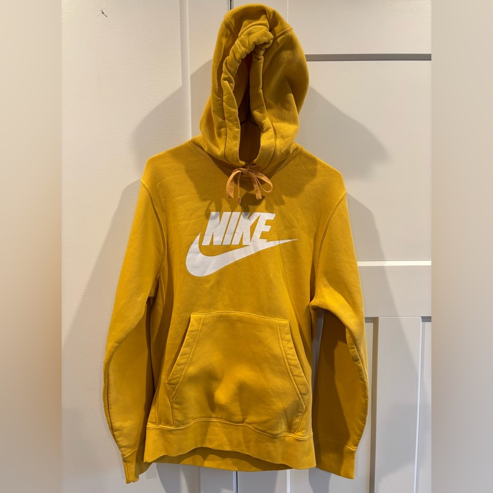 Nike Yellow Hoodie with White Logo -Never worn